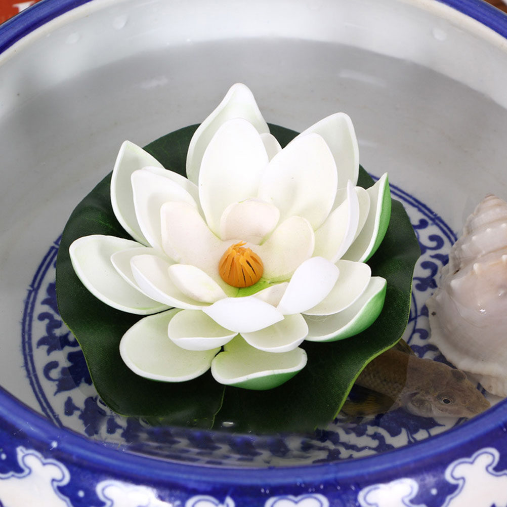 8개입, 조화로 만든 연꽃, 물에 떠다니는 연꽃 잎,  - Aquarium Decor 리뷰 및 가격