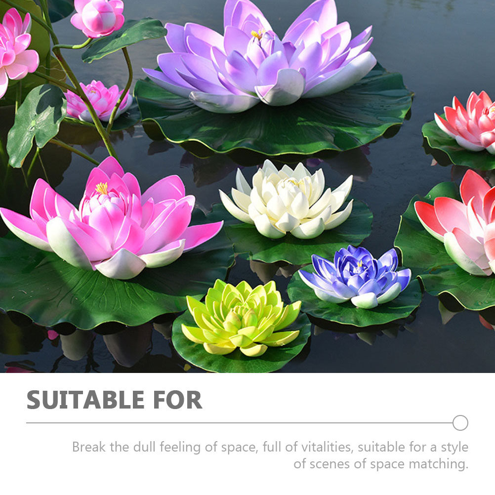 8개입, 조화로 만든 연꽃, 물에 떠다니는 연꽃 잎,  - Aquarium Decor 리뷰 및 가격