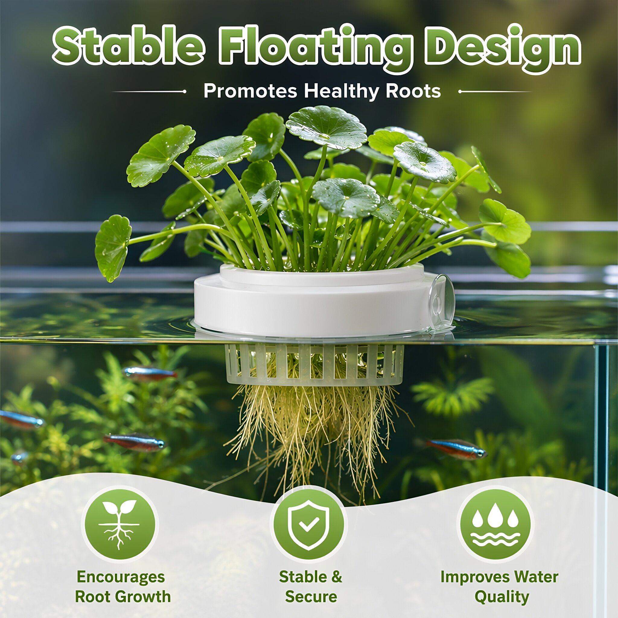 4개 세트, 수중 식물용 플라스틱 바구니, 흡착판이 달 - Aquarium Plants 리뷰 및 가격