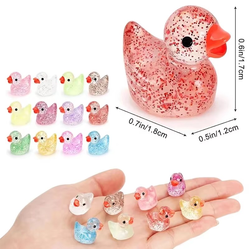 ~ 반짝이는 펄이 들어간 미니어처 레진 오리, DIY, - Aquarium Decor 리뷰 및 가격